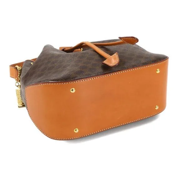 CELINE Macadam Shoulder Bag Leather Brown Gold Hardware - COA included - Picture 4 of 10